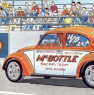 McBottle's race VW Beetle-side view.