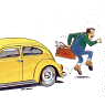 Illustration of the readers question about the lowering of the roof of a VW Beetle, 
the drawing discloses the risc of a bad-skilled workmanship.