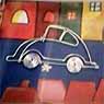 Artwork showing a VW Beetle made out of wire.